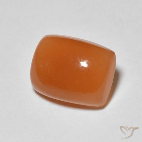 Piedra de Luna Naranja rojizo natural de 2.28 ct, Forma Cojín, Opaco