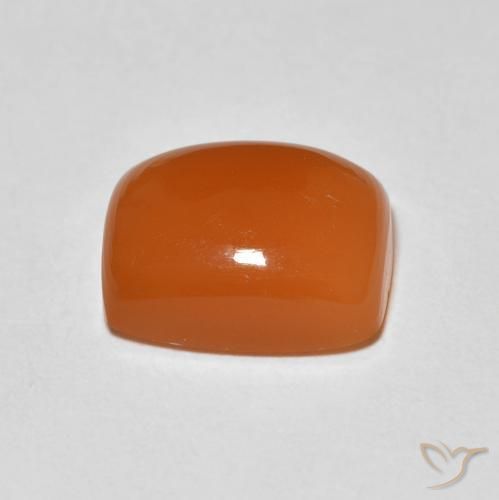 Piedra de Luna Naranja rojizo natural de 2.28 ct, Forma Cojín, Opaco
