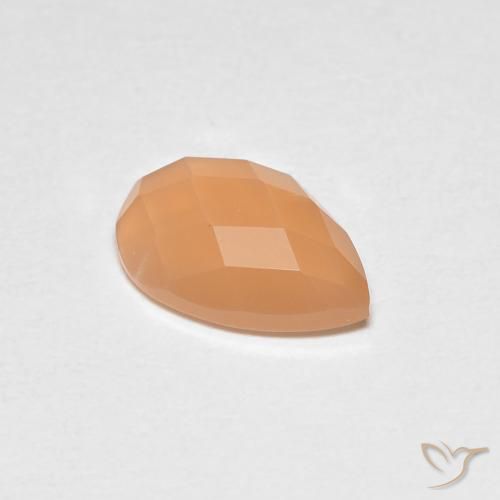 1.10ct Natural Naranja melocotón vívido Piedra de Luna, En forma de pera, Transparente