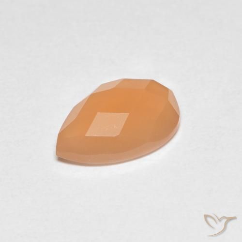 Piedra de Luna Naranja melocotón vívido natural de 1.10 ct, En forma de pera, Transparente