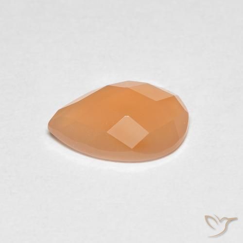 Piedra de Luna Naranja melocotón vívido natural de 1.10 ct, En forma de pera, Transparente