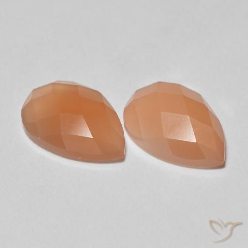 Gemas de Piedra de Luna Naranja cantaloupe natural de 2.01 ct, En forma de pera, Transparente