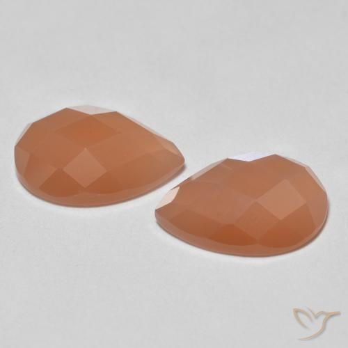 Gemas de Piedra de Luna Durazno amarronado natural de 2.08 ct, En forma de pera, Transparente