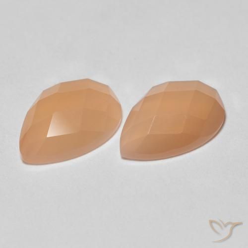 2.13ctw Natural Medium Light-Orange Piedra de Luna, En forma de pera, Transparente