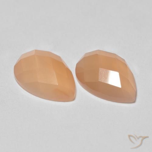 Gemas de Piedra de Luna Medium Light-Orange natural de 2.13 ct, En forma de pera, Transparente