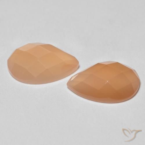 Gemas de Piedra de Luna Medium Light-Orange natural de 2.13 ct, En forma de pera, Transparente