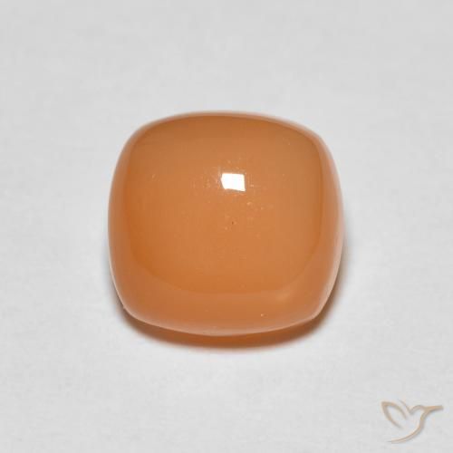 1.47ct Natural Naranja medio Piedra de Luna, Forma Cojín, Translúcido