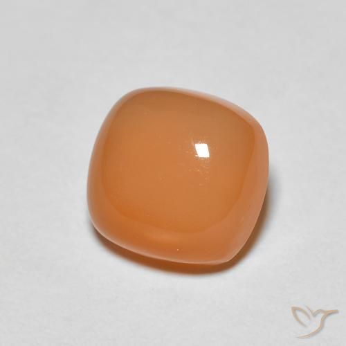 Piedra de Luna Naranja medio natural de 1.47 ct, Forma Cojín, Translúcido
