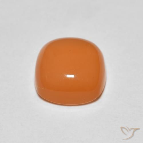 Piedra de Luna Naranja medio natural de 1.47 ct, Forma Cojín, Translúcido