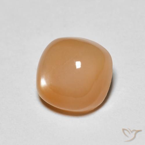 Piedra de Luna Naranja durazno natural de 1.64 ct, Forma Cojín, Translúcido