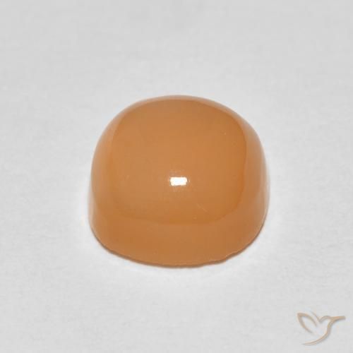 Piedra de Luna Naranja durazno natural de 1.64 ct, Forma Cojín, Translúcido