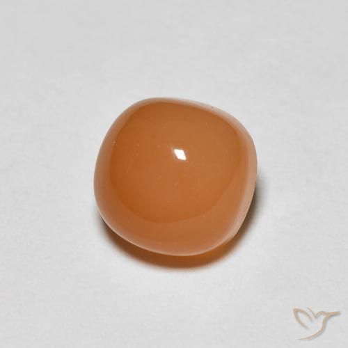 Piedra de Luna Naranja melocotón vívido natural de 1.29 ct, Forma Cojín, Translúcido