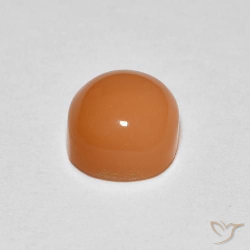 Piedra de Luna Naranja melocotón vívido natural de 1.29 ct, Forma Cojín, Translúcido