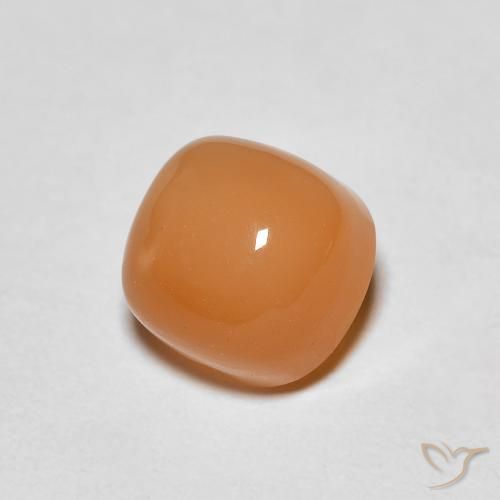 Piedra de Luna Naranja rojizo natural de 1.32 ct, Forma Cojín, Translúcido