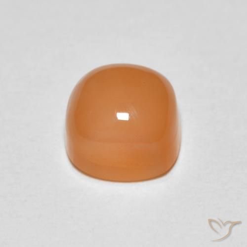 Piedra de Luna Naranja rojizo natural de 1.32 ct, Forma Cojín, Translúcido