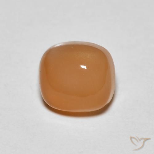 1.06ct Natural Naranja medio Piedra de Luna, Forma Cojín, Translúcido