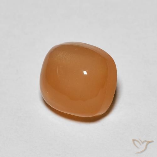 Piedra de Luna Naranja medio natural de 1.06 ct, Forma Cojín, Translúcido