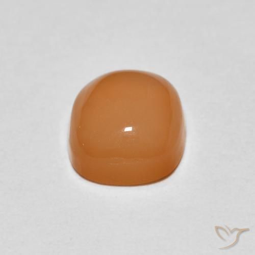 Piedra de Luna Naranja medio natural de 1.06 ct, Forma Cojín, Translúcido