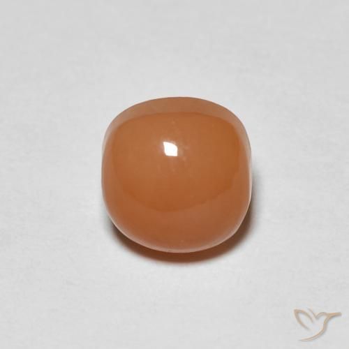 1.08ct Natural Naranja claro Piedra de Luna, Forma Cojín, Translúcido