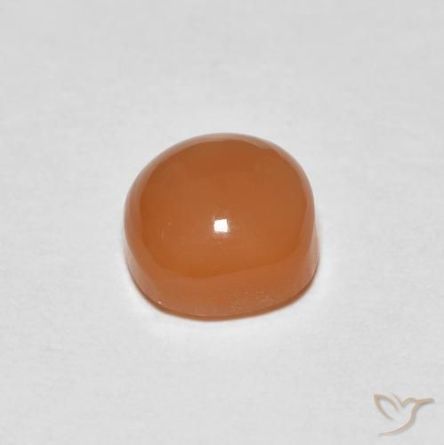 Piedra de Luna Naranja claro natural de 1.08 ct, Forma Cojín, Translúcido