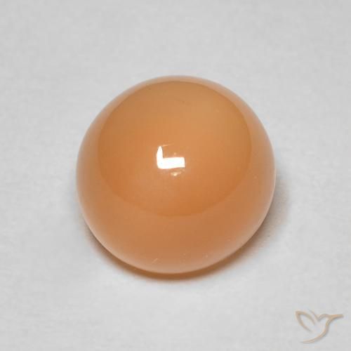 1.92ct Natural Naranja cantaloupe Piedra de Luna, Redondo, Translúcido