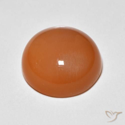 Piedra de Luna Naranja melocotón vívido natural de 5.15 ct, Redondo, Opaco