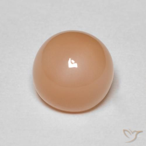 2.04ct Natural Medium Light-Orange Piedra de Luna, Redondo, Opaco