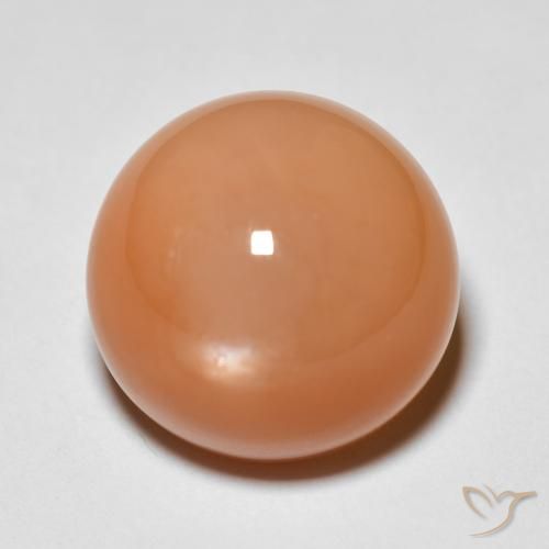 11.97ct Natural Naranja durazno Piedra de Luna, Redondo, Opaco