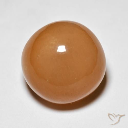 13.63ct Natural Naranja rojizo Piedra de Luna, Redondo, Opaco