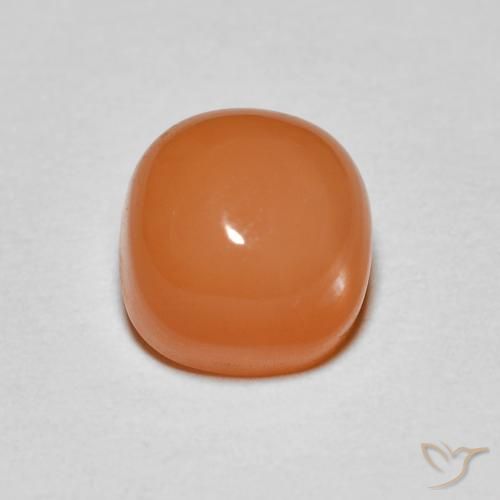 1.43ct Natural Naranja medio Piedra de Luna, Forma Cojín, Translúcido