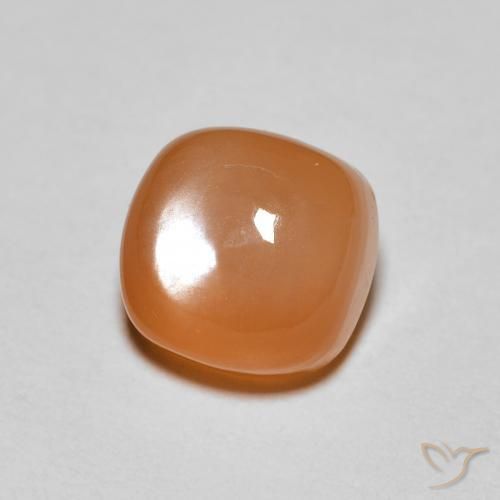 Piedra de Luna Naranja rojizo natural de 2.07 ct, Forma Cojín, Translúcido
