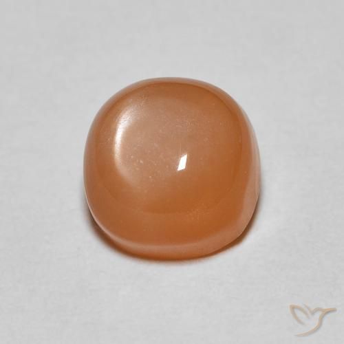 1.17ct Natural Naranja rojizo Piedra de Luna, Forma Cojín, Translúcido