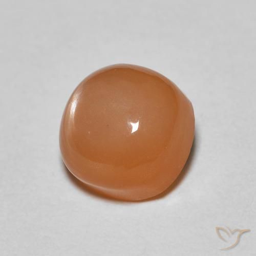 Piedra de Luna Naranja rojizo natural de 1.17 ct, Forma Cojín, Translúcido