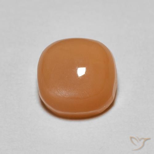 1.13ct Natural Naranja melocotón vívido Piedra de Luna, Forma Cojín, Translúcido