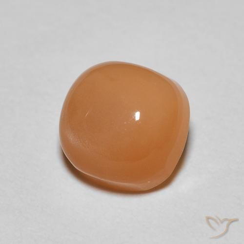 Piedra de Luna Naranja melocotón vívido natural de 1.13 ct, Forma Cojín, Translúcido