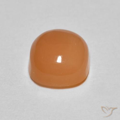 Piedra de Luna Naranja melocotón vívido natural de 1.13 ct, Forma Cojín, Translúcido