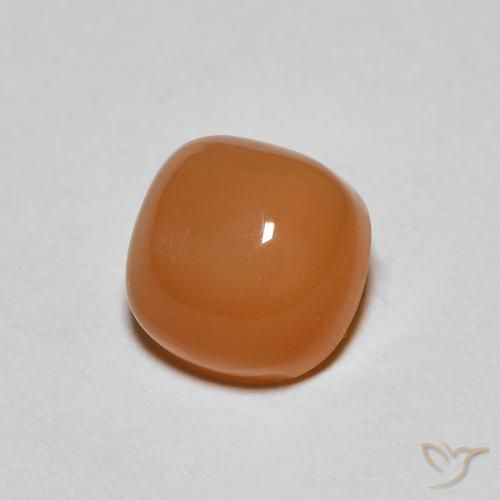 Piedra de Luna Naranja rojizo natural de 1.19 ct, Forma Cojín, Translúcido