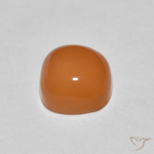 Piedra de Luna Naranja rojizo natural de 1.19 ct, Forma Cojín, Translúcido