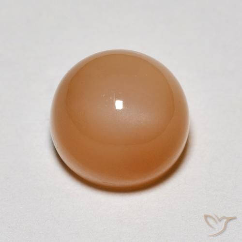 1.91ct Natural Naranja medio Piedra de Luna, Redondo, Translúcido