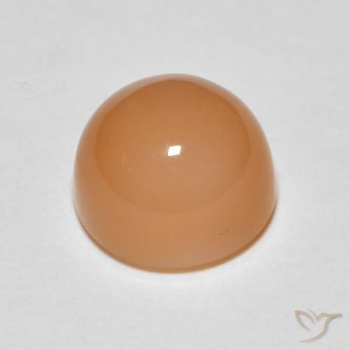 Piedra de Luna Naranja medio natural de 1.91 ct, Redondo, Translúcido