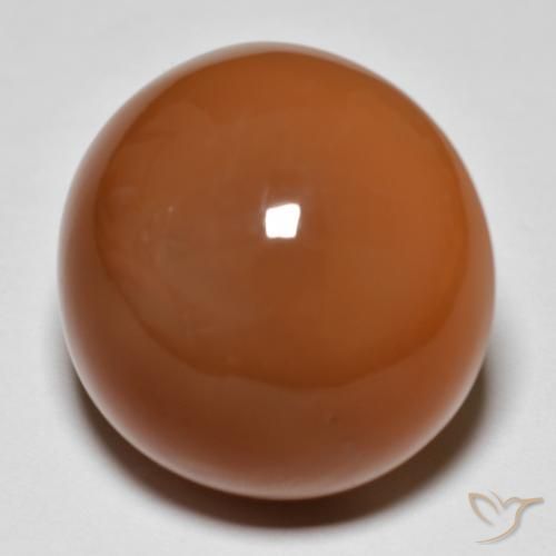 Piedra de Luna Naranja rojizo natural de 28.62 ct, Redondo, Opaco