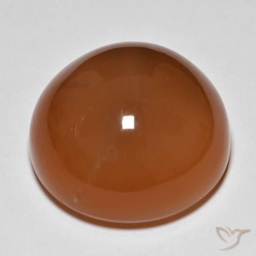 Piedra de Luna Naranja rojizo natural de 28.62 ct, Redondo, Opaco
