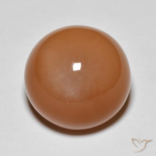 12.48ct Natural Naranja rojizo Piedra de Luna, Redondo, Translúcido