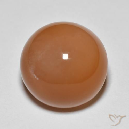 Piedra de Luna Naranja rojizo natural de 12.48 ct, Redondo, Translúcido