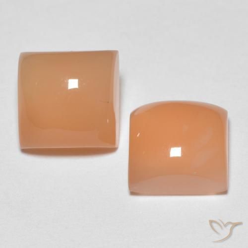 Gemas de Piedra de Luna Naranja durazno natural de 4.12 ct, Cuadrado, Transparente
