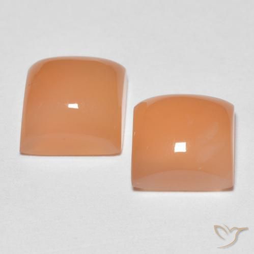Gemas de Piedra de Luna Naranja durazno natural de 4.12 ct, Cuadrado, Transparente