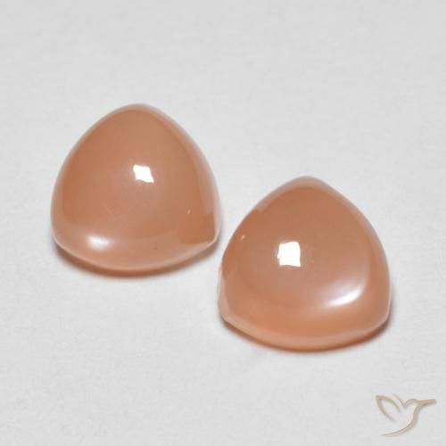 1.83ctw Natural Naranja cantaloupe Piedra de Luna, Trillón, Transparente