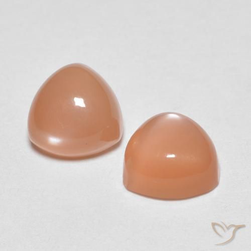 Gemas de Piedra de Luna Naranja cantaloupe natural de 1.83 ct, Trillón, Transparente