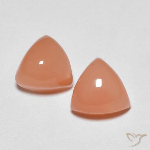 1.98ctw Natural Naranja medio Piedra de Luna, Trillón, Translúcido