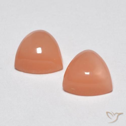 Gemas de Piedra de Luna Naranja medio natural de 1.98 ct, Trillón, Translúcido
